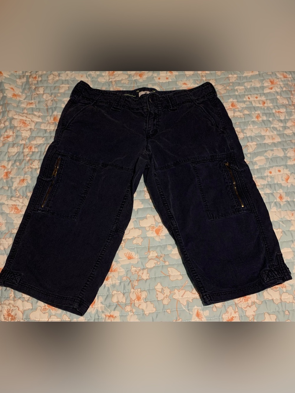 American Eagle Outfitters Navy Shorts with Neon Stitching